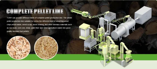 Produktionslinie für hocheffiziente Biomassebrennstoffe, Holz, Sägemehl, Strohpellets